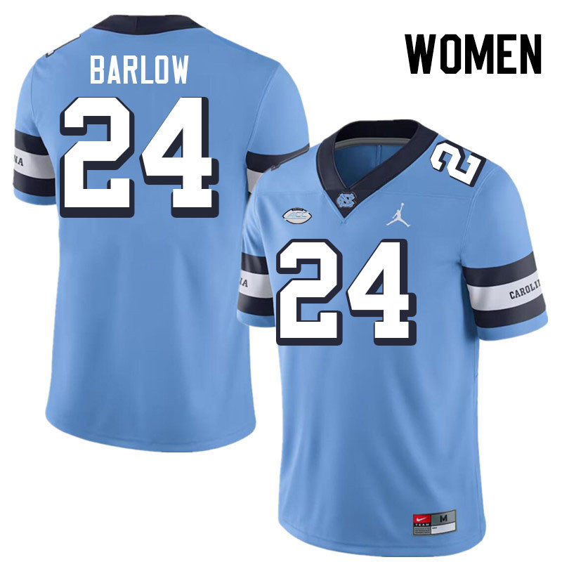 Women #24 Darwin Barlow North Carolina Tar Heels College Football Jerseys Stitched-Throwback